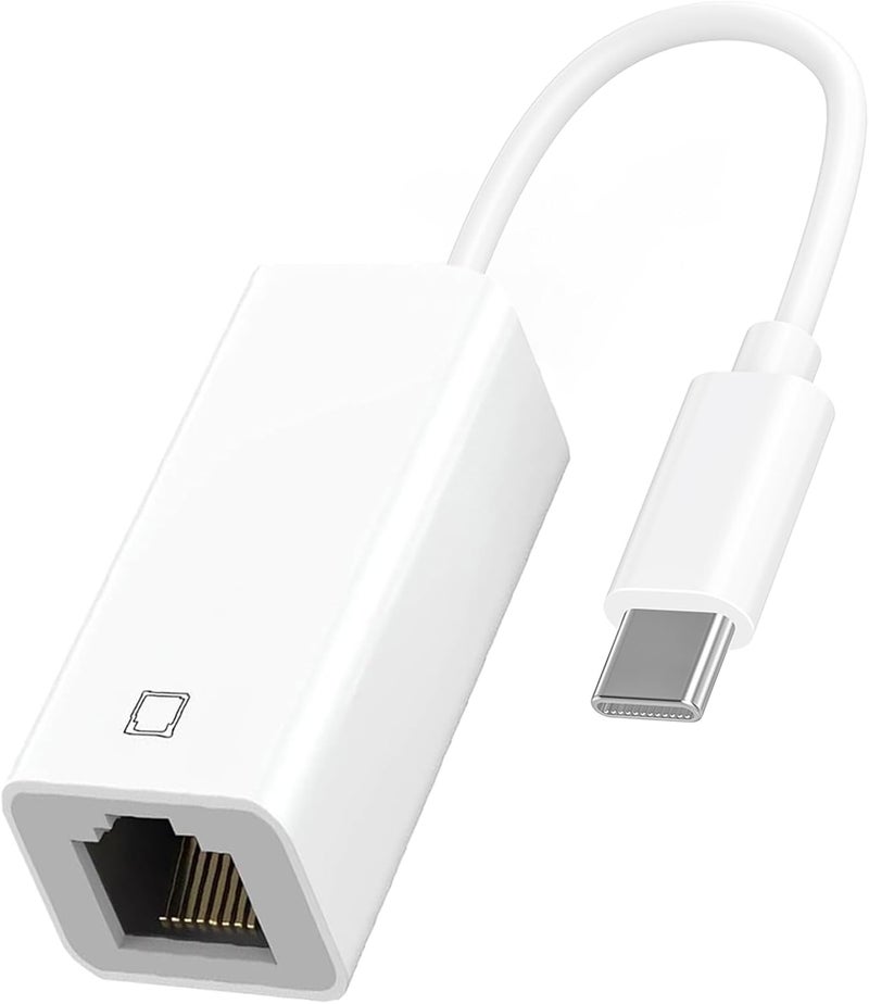 esbeecables [MFi Certified] USB C to Ethernet Adapter for iPhone 16 15, RJ45 Ethernet LAN Network Adapter with USB Type C Connector Compatible with iPhone 16/15 Pro/Max/Plus, MacBook, iPad,Supports 100Mbps - Image 1